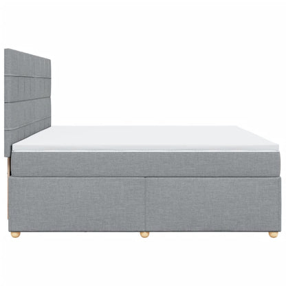 Boxspring met matras stof lichtgrijs 200x200 cm