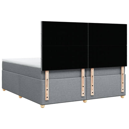 Boxspring met matras stof lichtgrijs 200x200 cm