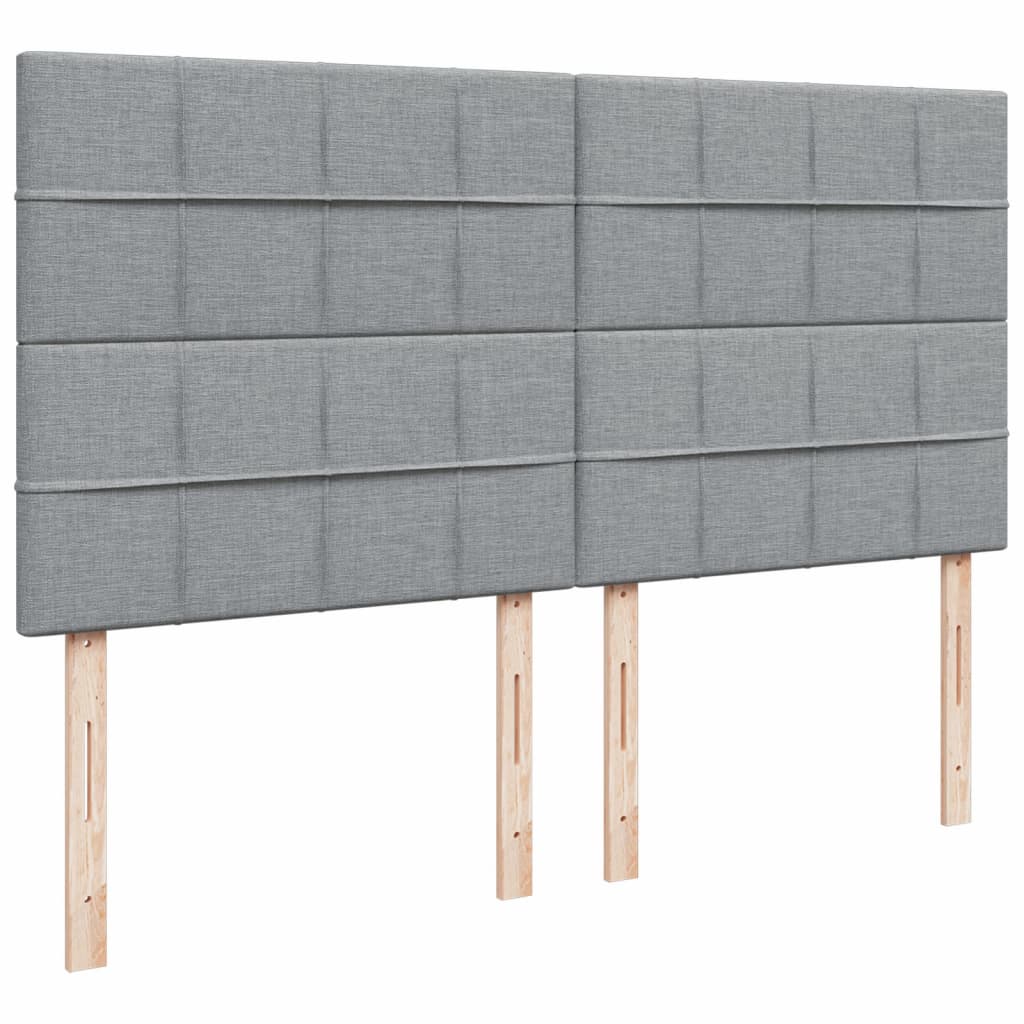 Boxspring met matras stof lichtgrijs 200x200 cm