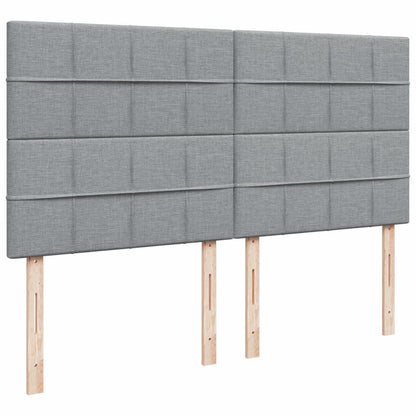 Boxspring met matras stof lichtgrijs 200x200 cm