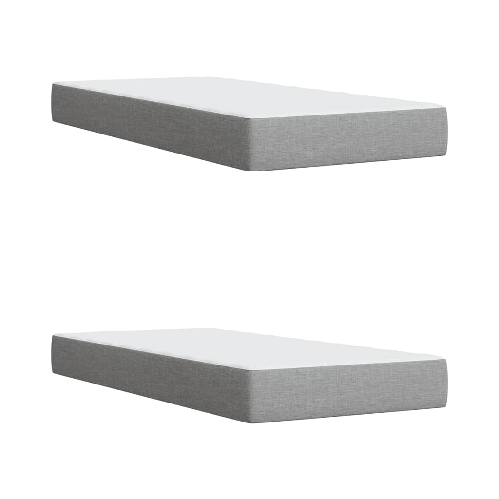 Boxspring met matras stof lichtgrijs 200x200 cm