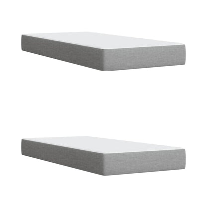 Boxspring met matras stof lichtgrijs 200x200 cm