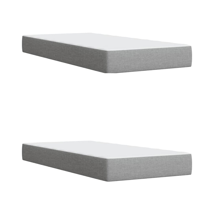 Boxspring met matras stof lichtgrijs 200x200 cm