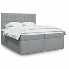 Boxspring met matras lichtgrijs 200x200 cm