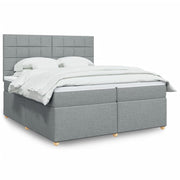 Boxspring met matras lichtgrijs 200x200 cm