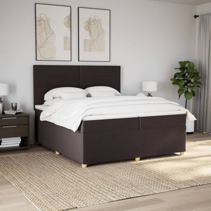 Boxspring met matras stof donkerbruin 200x200 cm