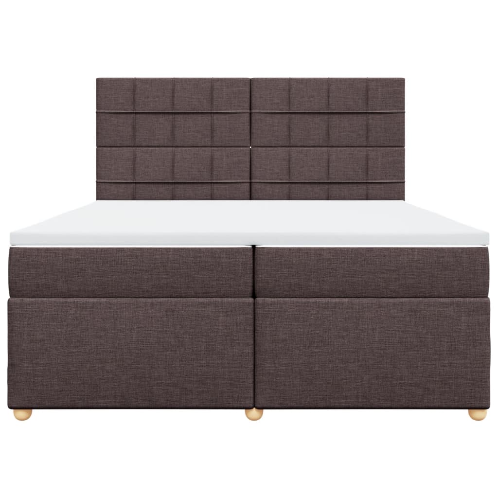 Boxspring met matras stof donkerbruin 200x200 cm