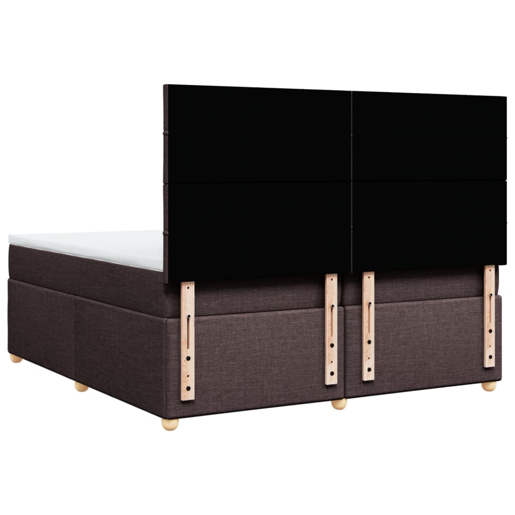 Boxspring met matras stof donkerbruin 200x200 cm