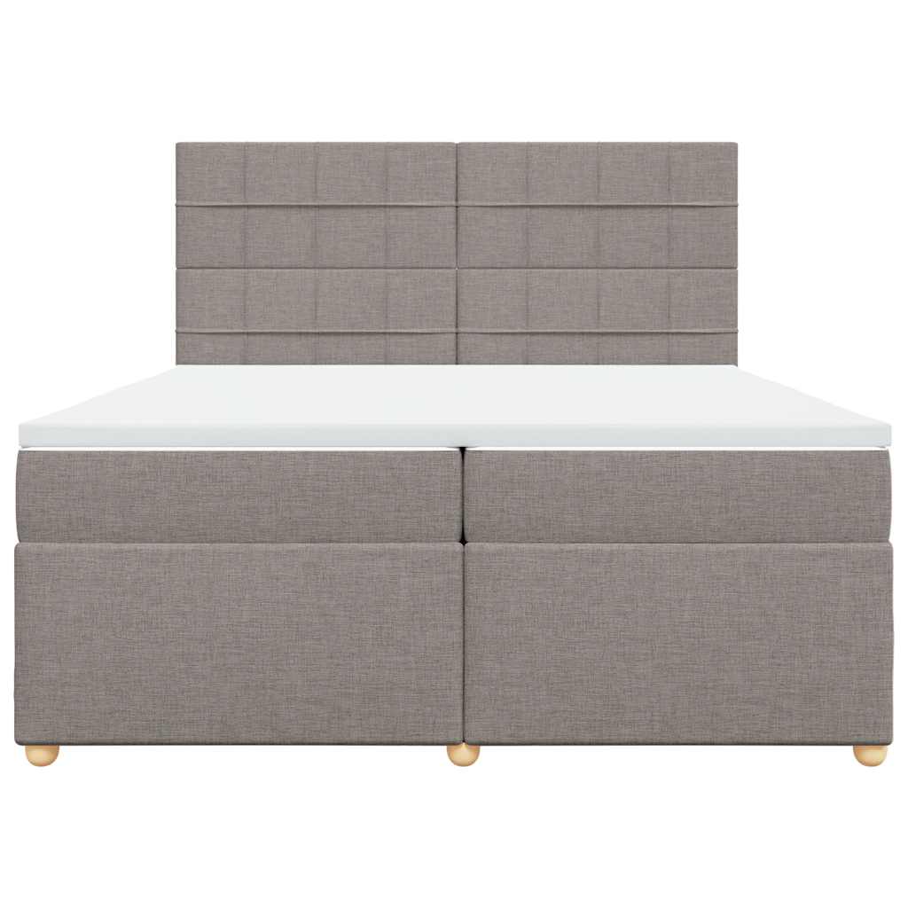 Boxspring met matras stof taupe 200x200 cm