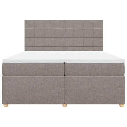 Boxspring met matras stof taupe 200x200 cm