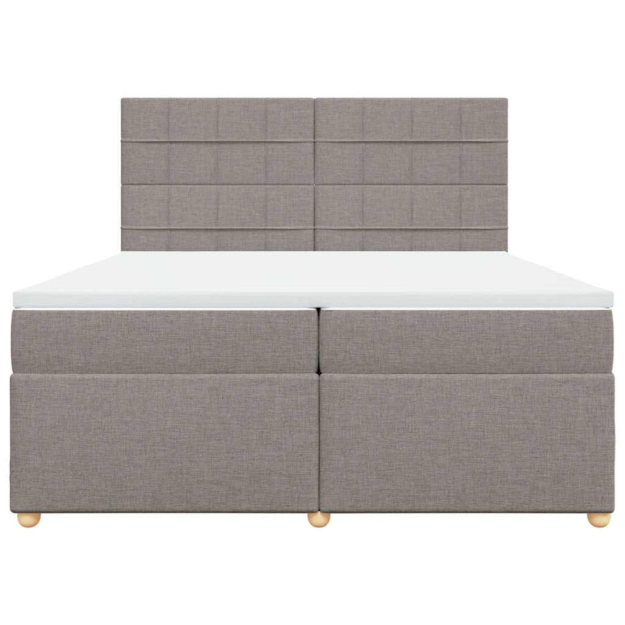 Boxspring met matras stof taupe 200x200 cm