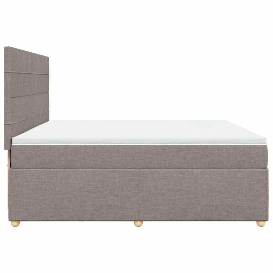 Boxspring met matras stof taupe 200x200 cm