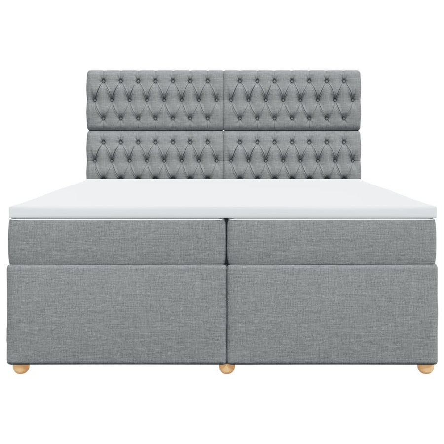 Boxspring met matras stof lichtgrijs 200x200 cm