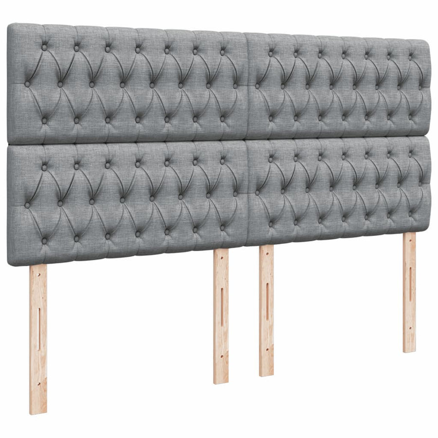 Boxspring met matras stof lichtgrijs 200x200 cm