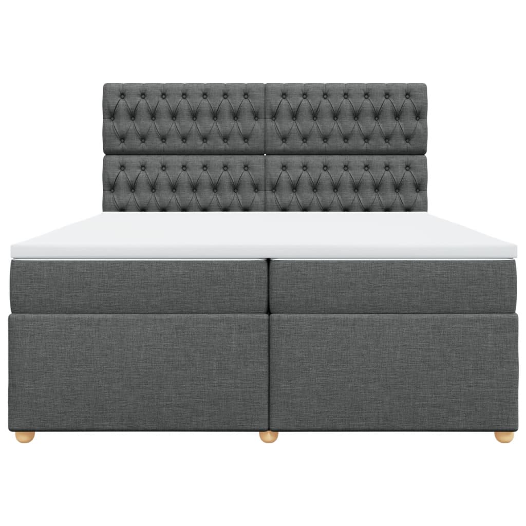 Boxspring met matras stof donkergrijs 200x200 cm