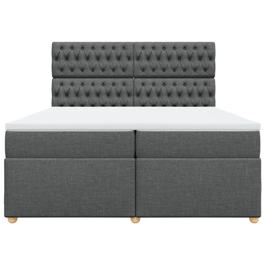 Boxspring met matras stof donkergrijs 200x200 cm