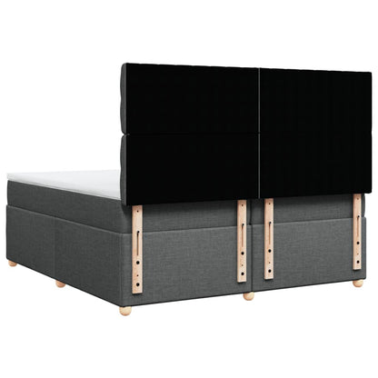 Boxspring met matras stof donkergrijs 200x200 cm