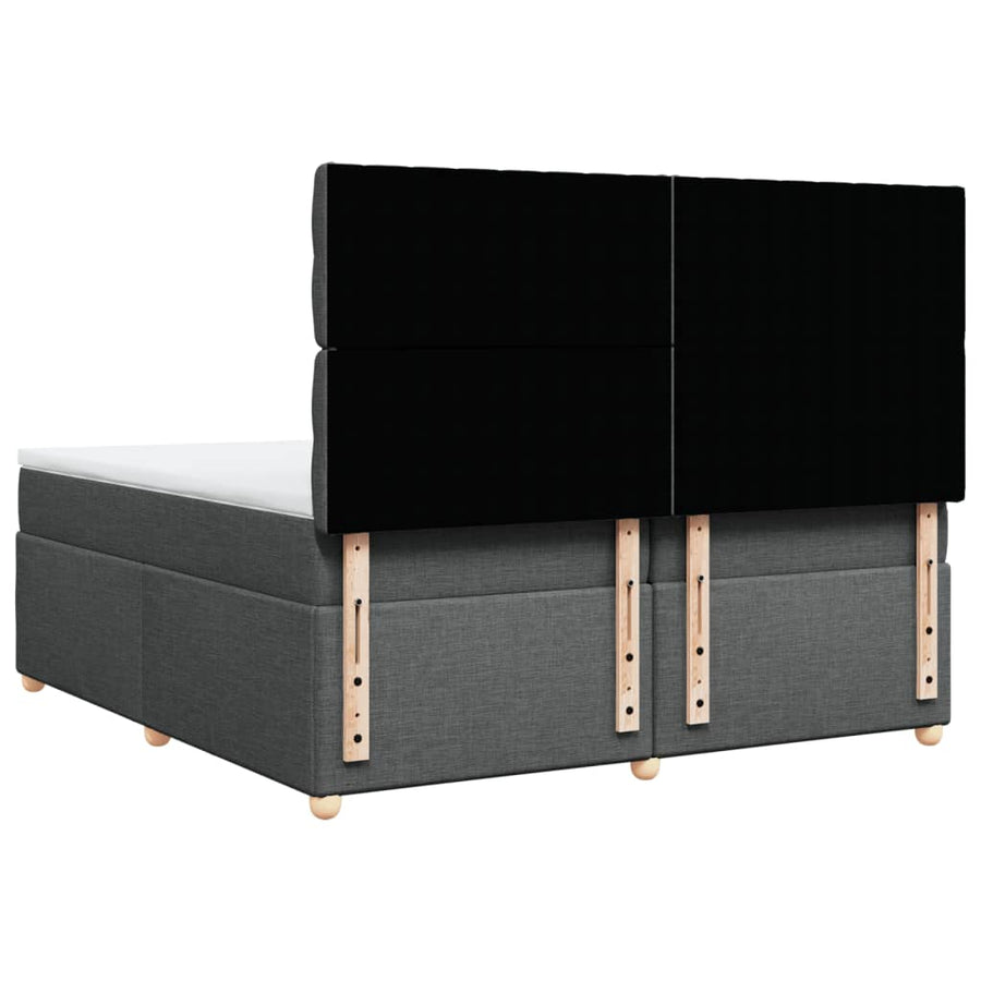 Boxspring met matras stof donkergrijs 200x200 cm