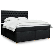 Boxspring met matras 200x200 cm zwart