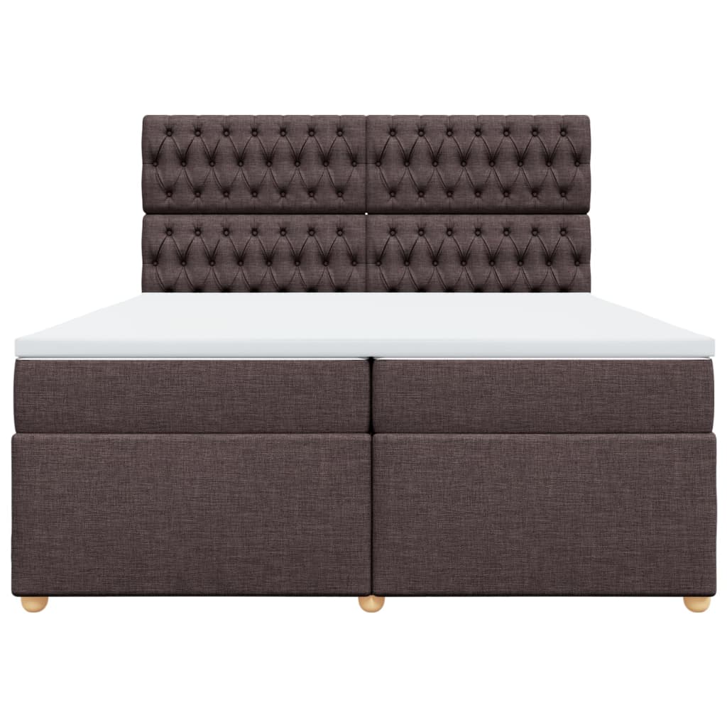 Boxspring met matras stof donkerbruin 200x200 cm