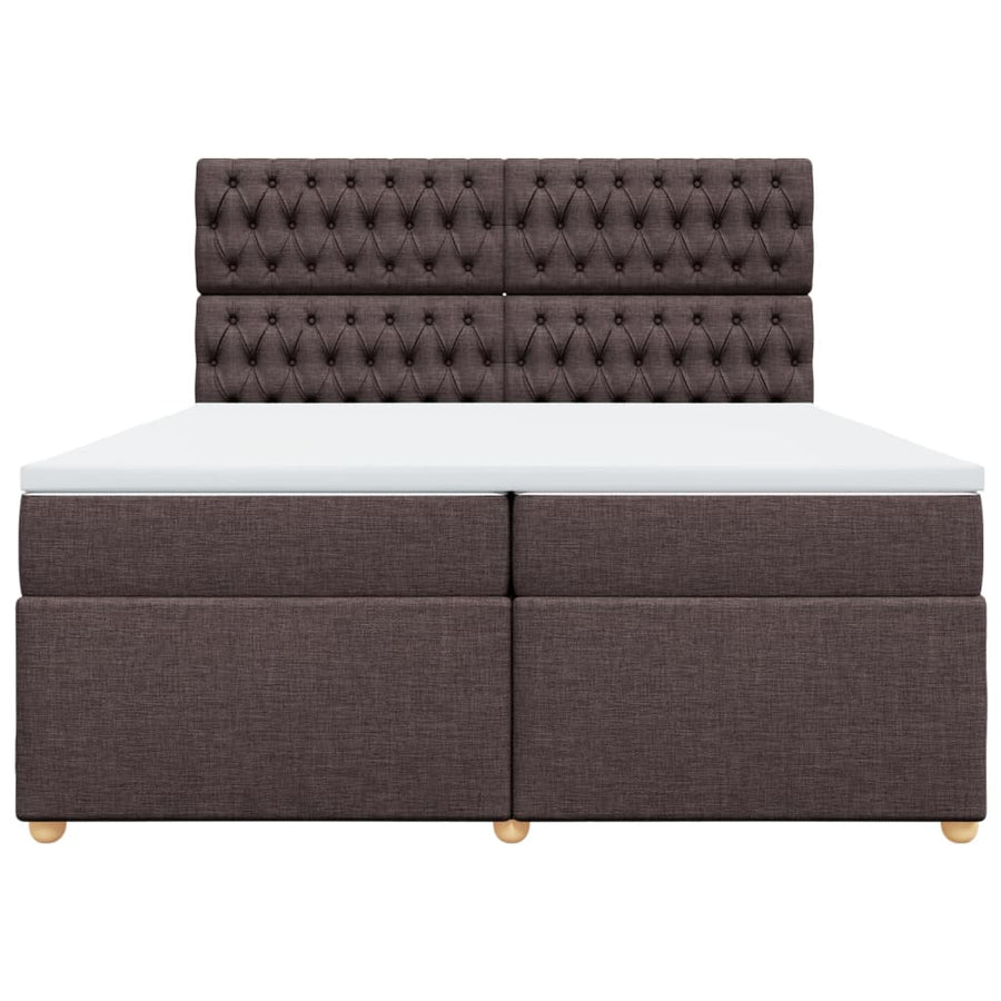 Boxspring met matras stof donkerbruin 200x200 cm