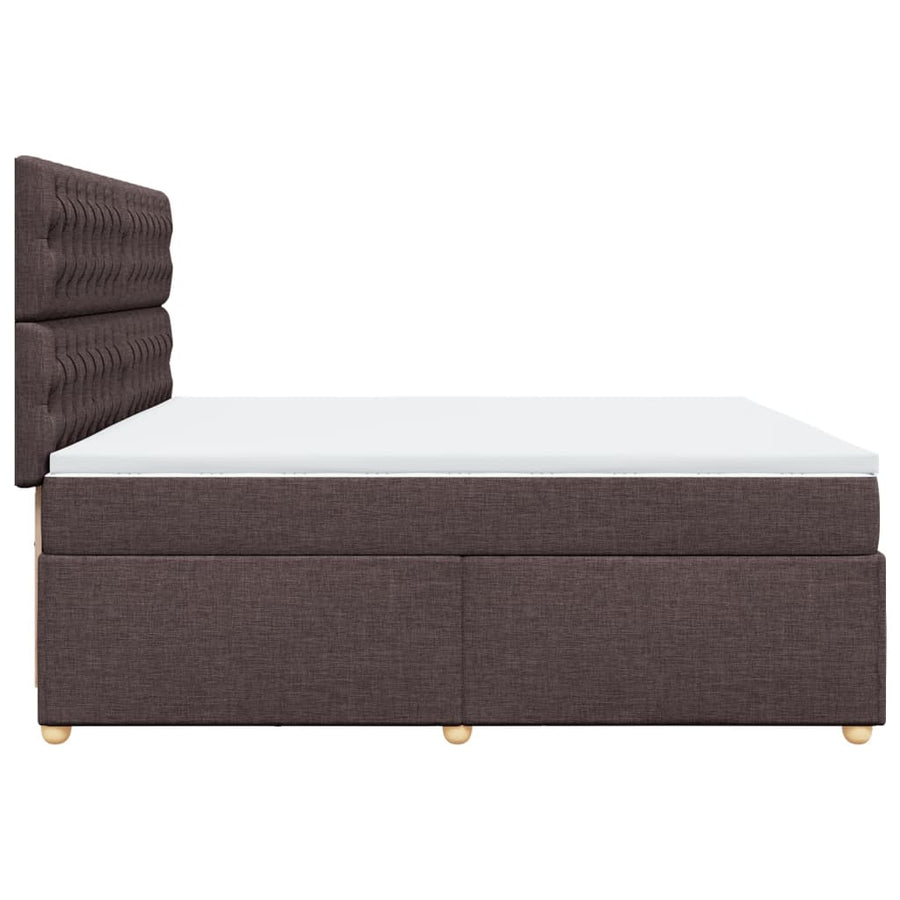Boxspring met matras stof donkerbruin 200x200 cm