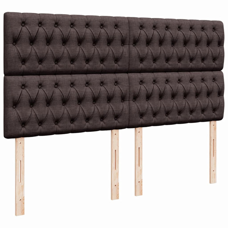 Boxspring met matras stof donkerbruin 200x200 cm