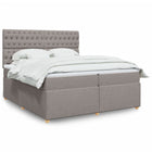 Boxspring 200x200 cm taupe met pocketveringmatras