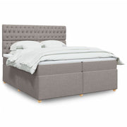 Boxspring 200x200 cm taupe met pocketveringmatras