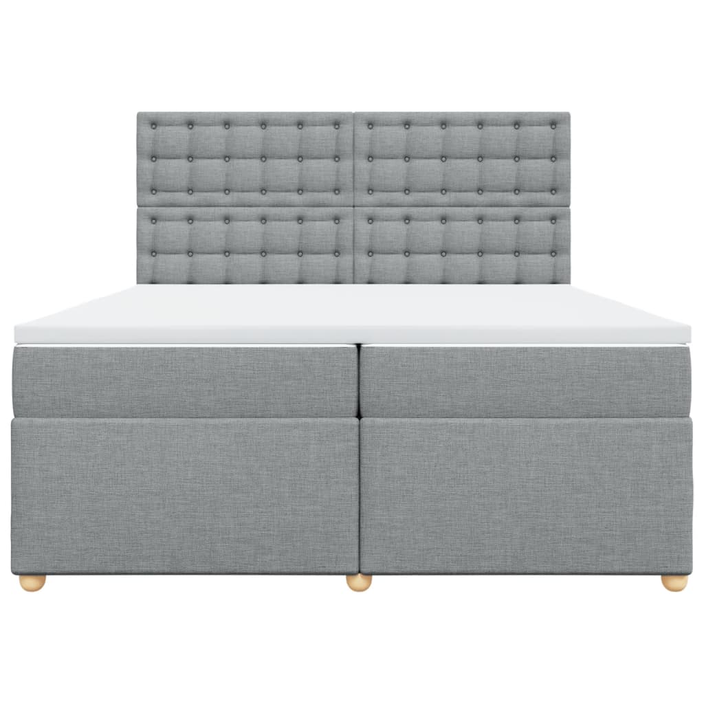 Boxspring met matras stof lichtgrijs 200x200 cm