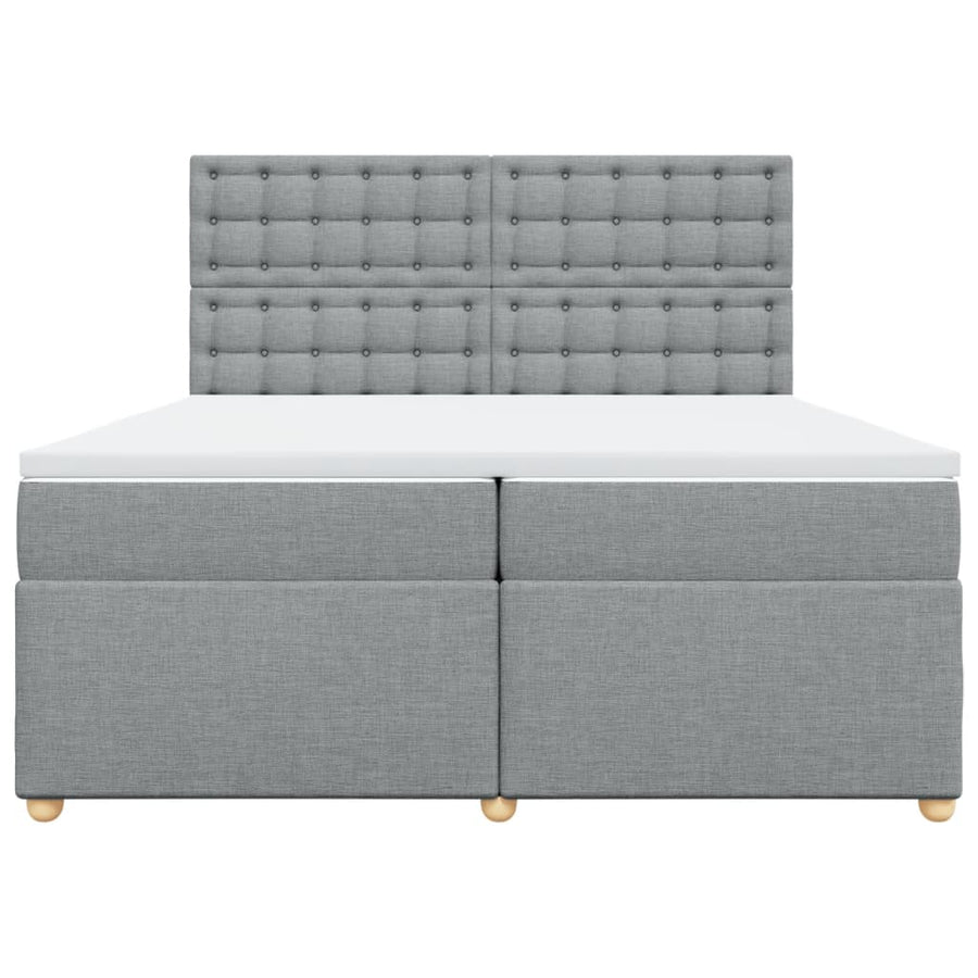 Boxspring met matras stof lichtgrijs 200x200 cm