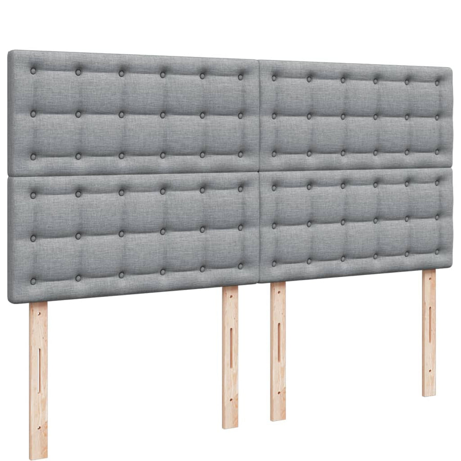 Boxspring met matras stof lichtgrijs 200x200 cm