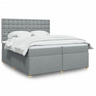 Boxspring met matras 200x200 cm lichtgrijs