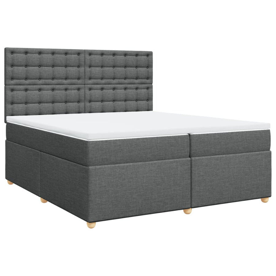 Boxspring met matras stof donkergrijs 200x200 cm