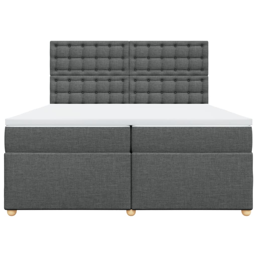 Boxspring met matras stof donkergrijs 200x200 cm