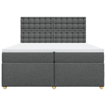 Boxspring met matras stof donkergrijs 200x200 cm