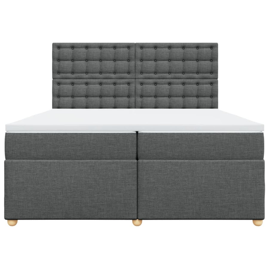 Boxspring met matras stof donkergrijs 200x200 cm