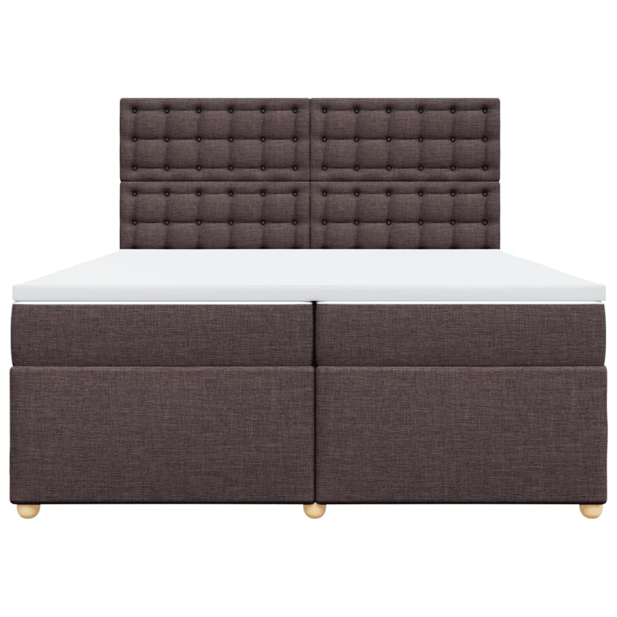 Boxspring met matras stof donkerbruin 200x200 cm