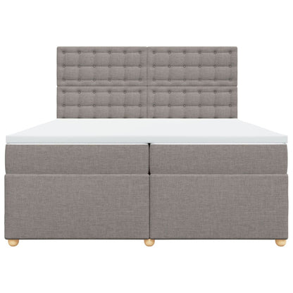 Boxspring met matras stof taupe 200x200 cm