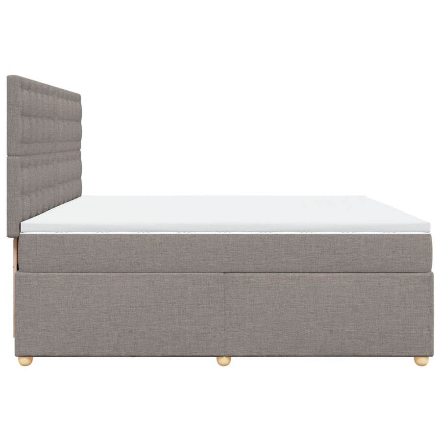 Boxspring met matras stof taupe 200x200 cm