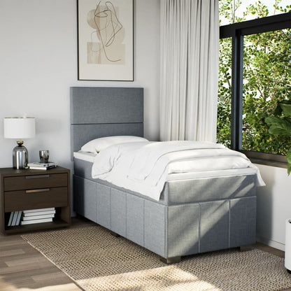 Boxspring met matras stof lichtgrijs 80x200 cm