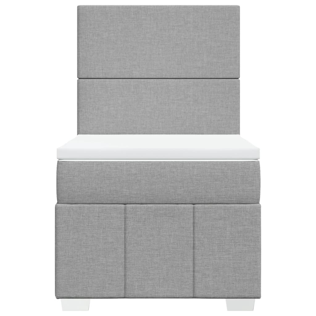 Boxspring met matras stof lichtgrijs 80x200 cm
