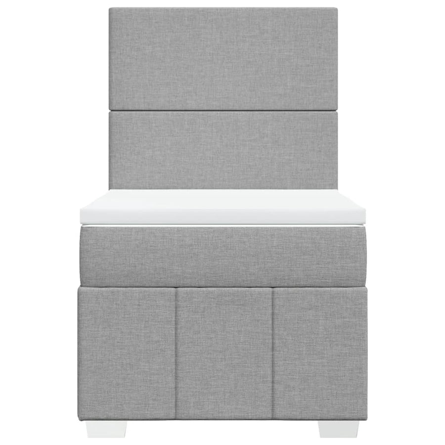 Boxspring met matras stof lichtgrijs 80x200 cm