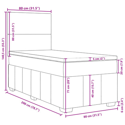 Boxspring met matras stof zwart 80x200 cm
