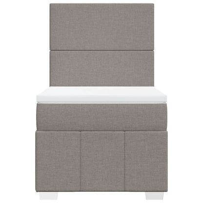 Boxspring met matras stof taupe 80x200 cm