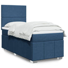 Boxspring met matras stof blauw 80x200 cm