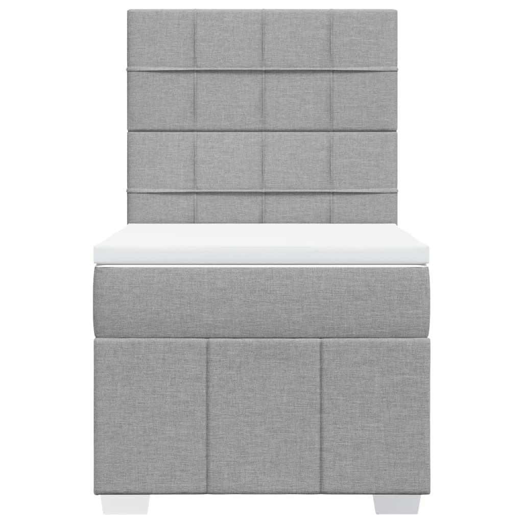 Boxspring met matras stof lichtgrijs 80x200 cm