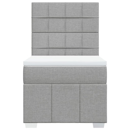 Boxspring met matras stof lichtgrijs 80x200 cm