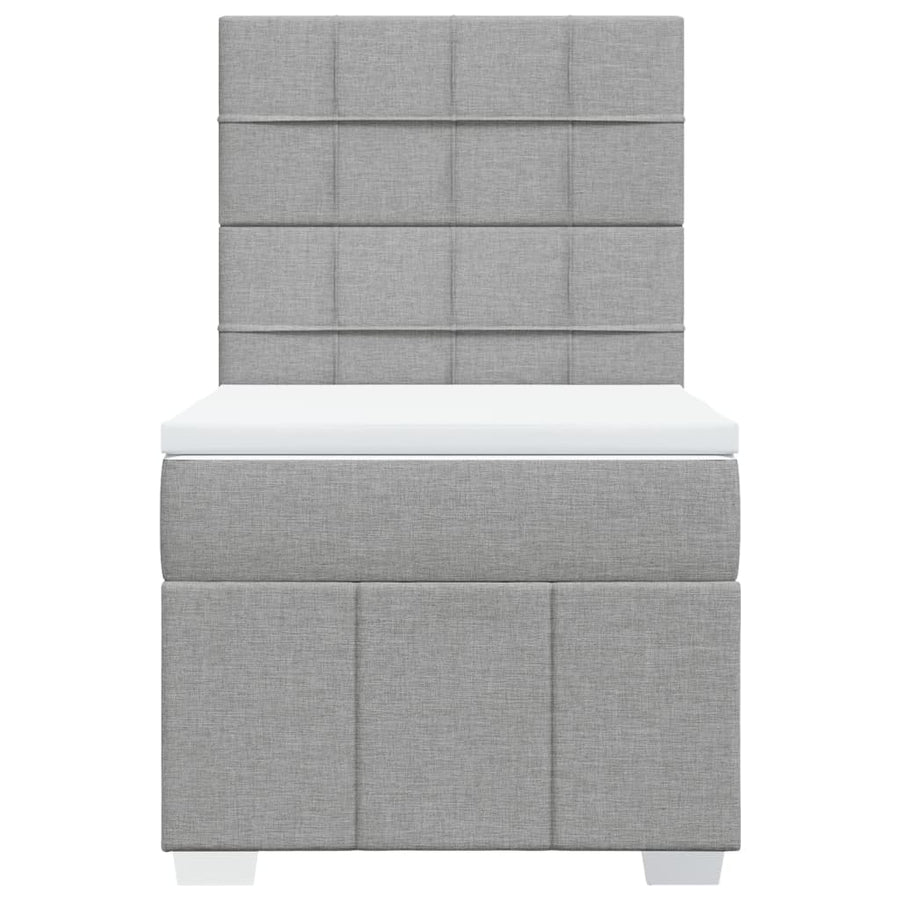 Boxspring met matras stof lichtgrijs 80x200 cm