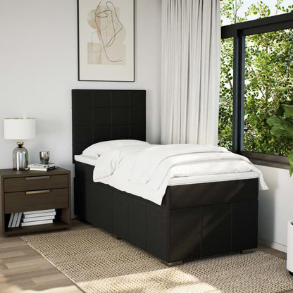 Boxspring met matras stof zwart 80x200 cm